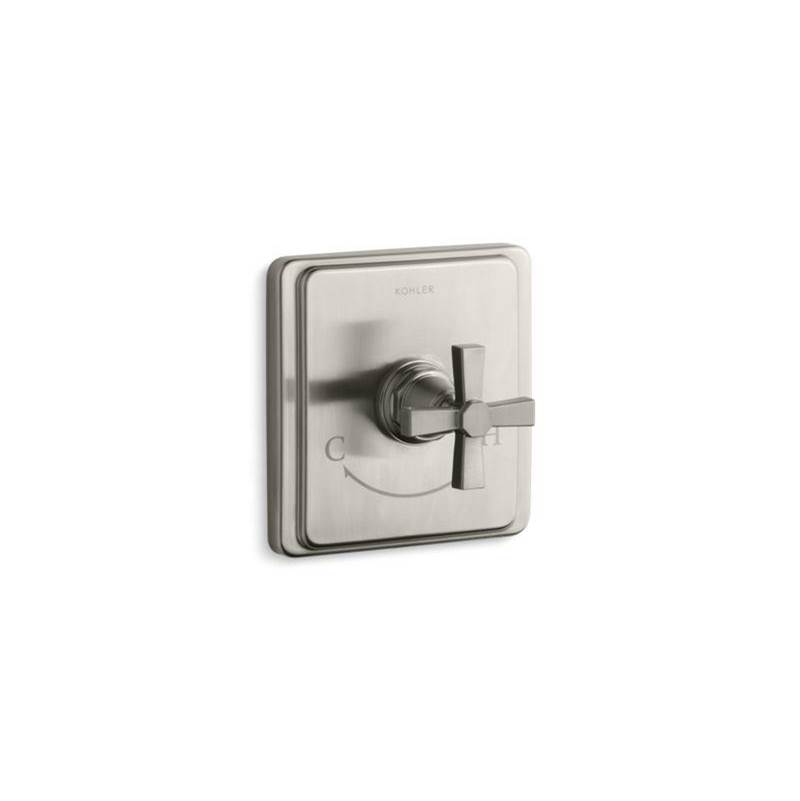 Pinstripe® Valve trim with Pure design cross handle for thermostatic valve, requi-related