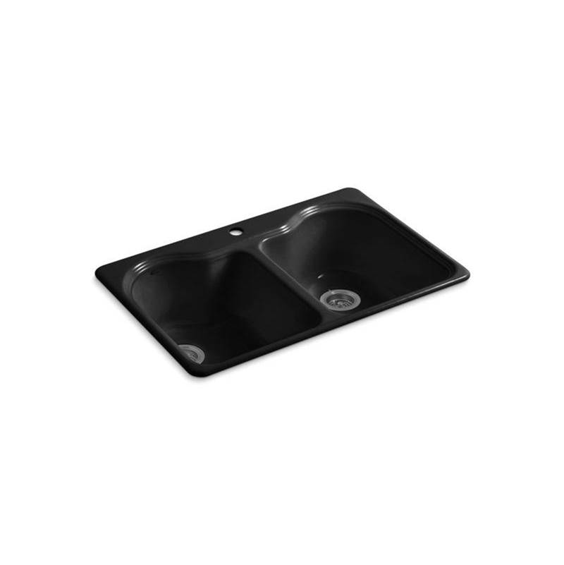 Hartland® 33'' x 22'' x 9-5/8'' top-mount double-equal kitchen sink with single f-related