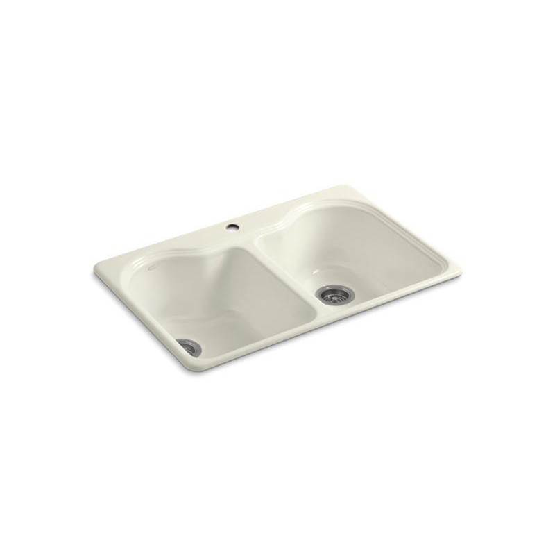 Hartland® 33'' x 22'' x 9-5/8'' top-mount double-equal kitchen sink with single f-related