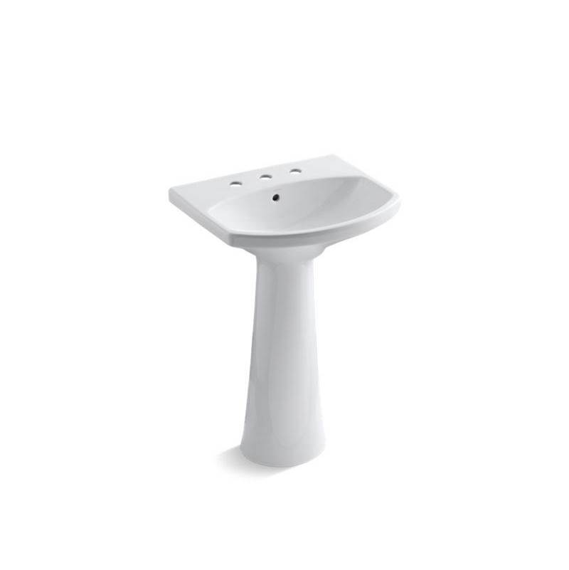 Cimarron® Pedestal bathroom sink with 8'' widespread faucet holes-related