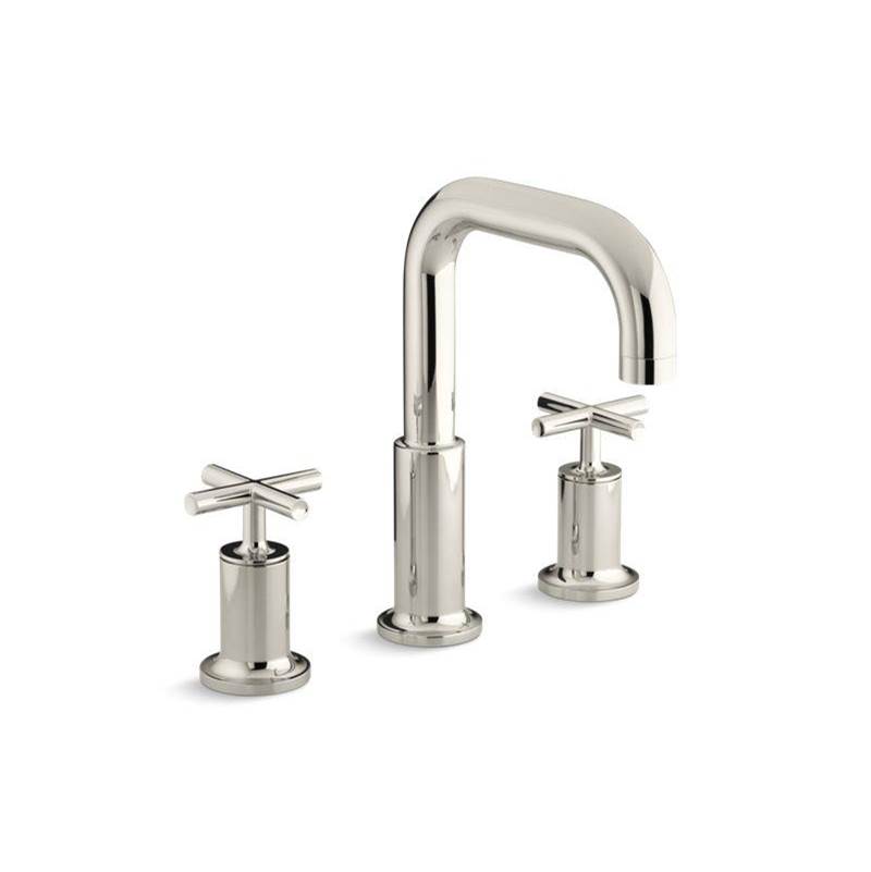Purist® Deck-mount bath faucet trim for high-flow valve with cross handles, valve-shop