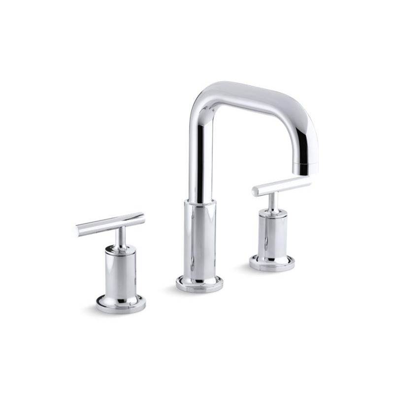 Purist® Deck-mount bath faucet trim for high-flow valve with lever handles, valve-related