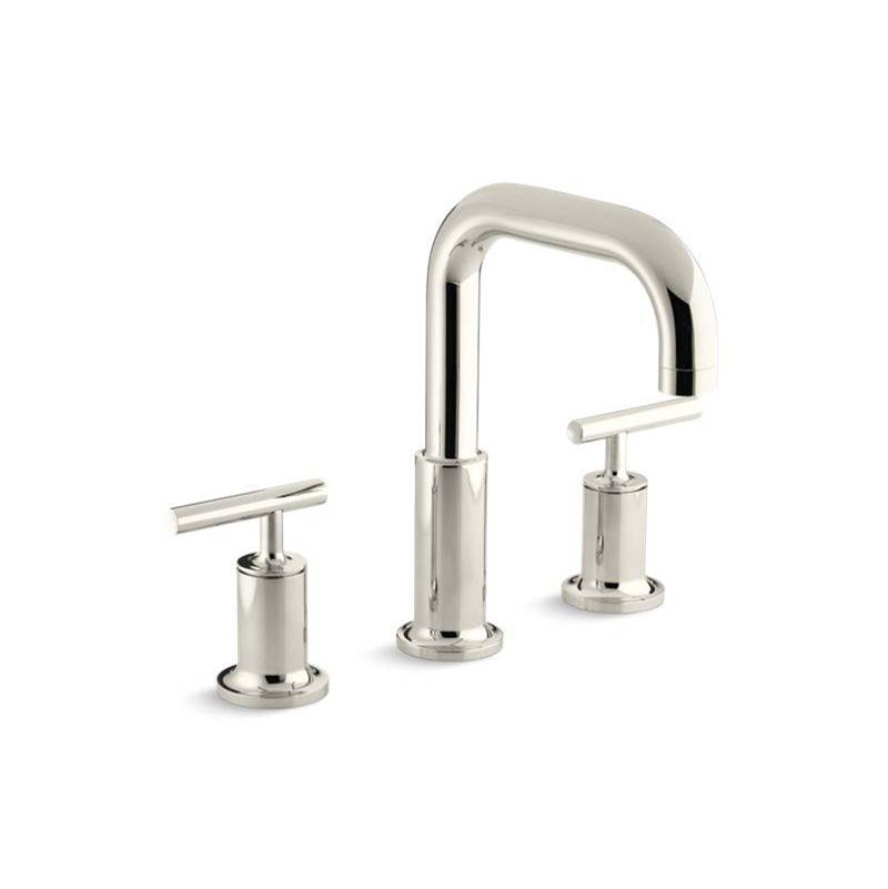 Purist® Deck-mount bath faucet trim for high-flow valve with lever handles, valve-related