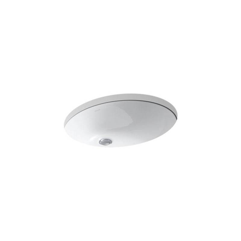 Caxton® 21-1/4'' oval undermount bathroom sink with glazed underside, no overflow-related