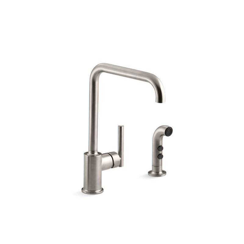 Purist® Single-handle kitchen sink faucet with sidesprayer-related