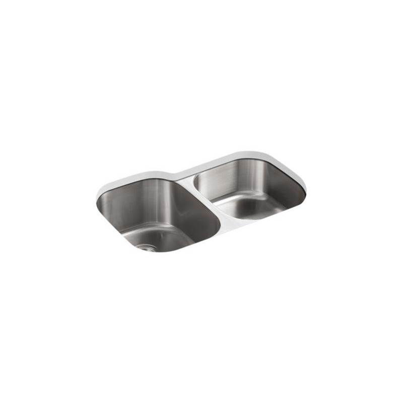 Undertone® 31'' x 20-1/8'' x 9-1/2'' undermount large/medium double-bowl kitchen -related