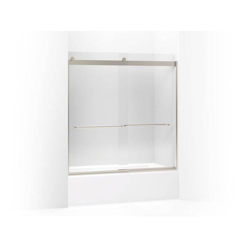 Levity® Sliding bath door, 62'' H x 56-5/8 - 59-5/8'' W, with 1/4'' thick Crystal-shop