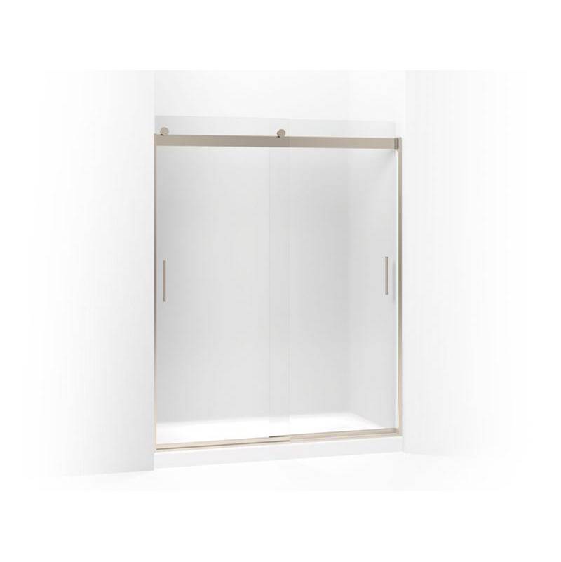 Levity® Sliding shower door, 74'' H x 56-5/8 - 59-5/8'' W, with 1/4'' thick Frost-shop