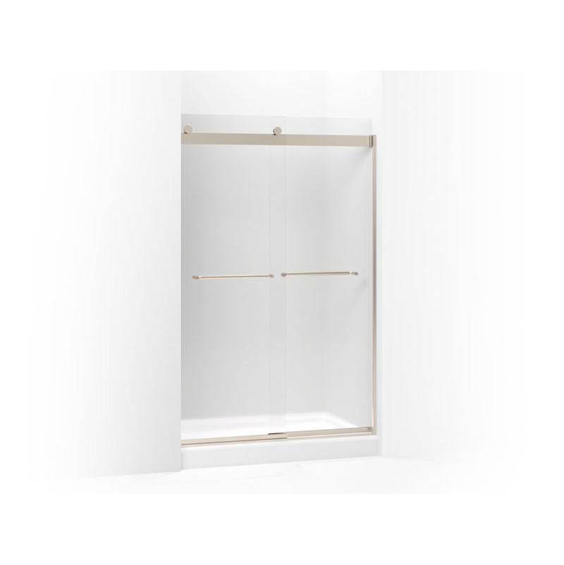 Levity® Sliding shower door, 74'' H x 44-5/8 - 47-5/8'' W, with 1/4'' thick Frost-related