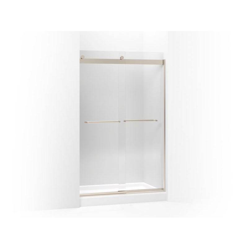 Levity® Sliding shower door, 74'' H x 44-5/8 - 47-5/8'' W, with 1/4'' thick Cryst-related