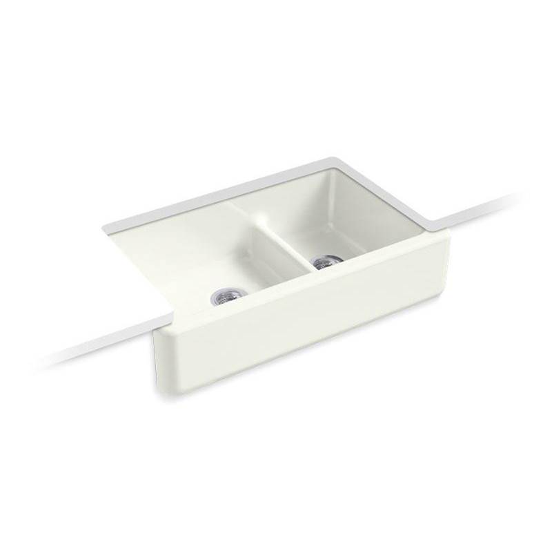 Whitehaven® Smart Divide® 35-3/4'' undermount double-bowl farmhouse kitchen sink-shop