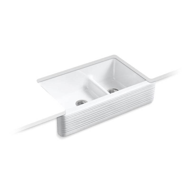 Whitehaven® Hayridge® Smart Divide® 35-11/16'' undermount double-bowl farmhouse k-related