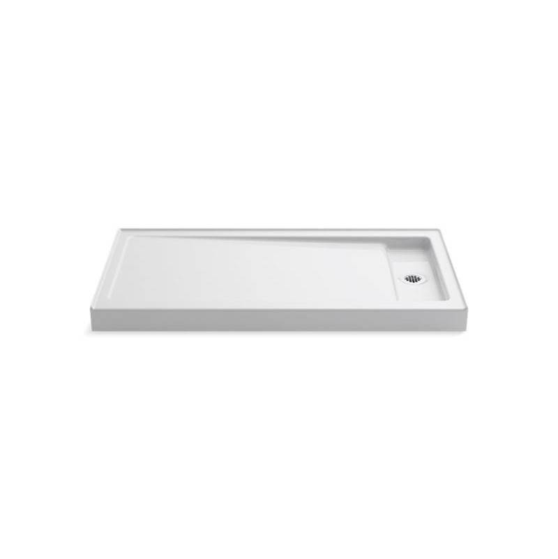 Bellwether® 60'' x 32'' single-threshold shower base with right offset drain-related