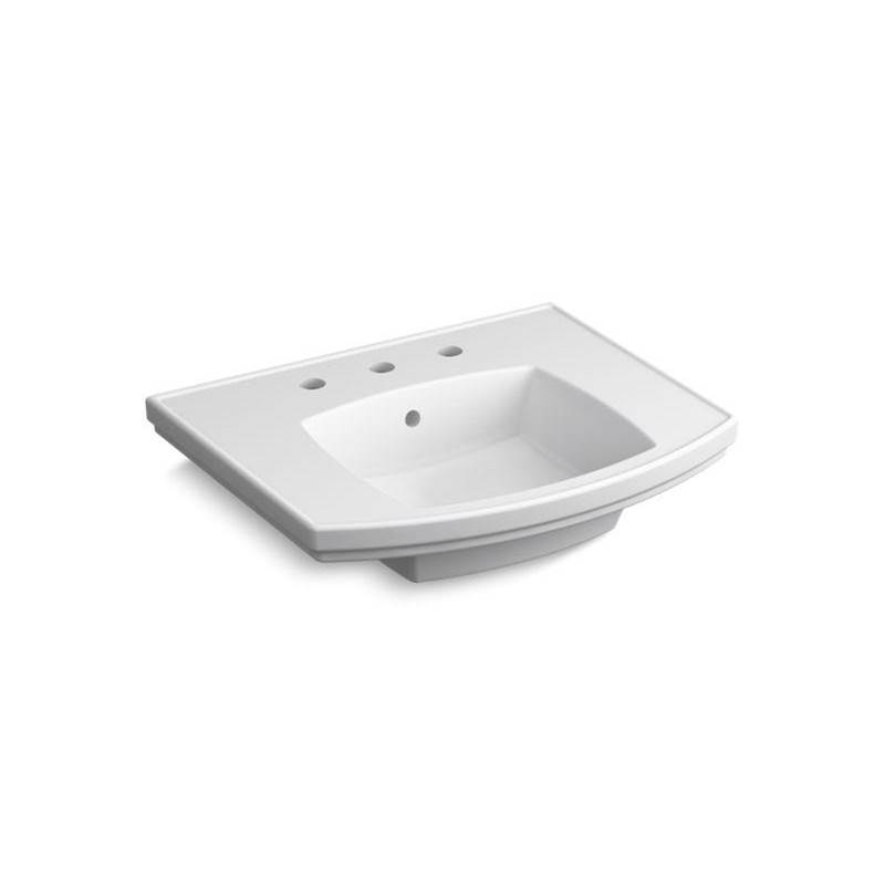 Kelston® Pedestal bathroom sink with 8'' widespread faucet holes-related