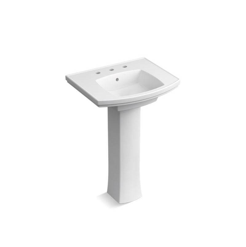 Kelston® Pedestal bathroom sink with 8'' widespread faucet holes-related