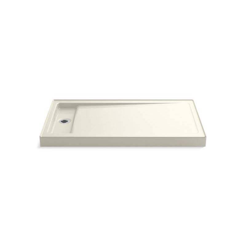 Bellwether® 60'' x 34'' single-threshold shower base with left offset drain-related