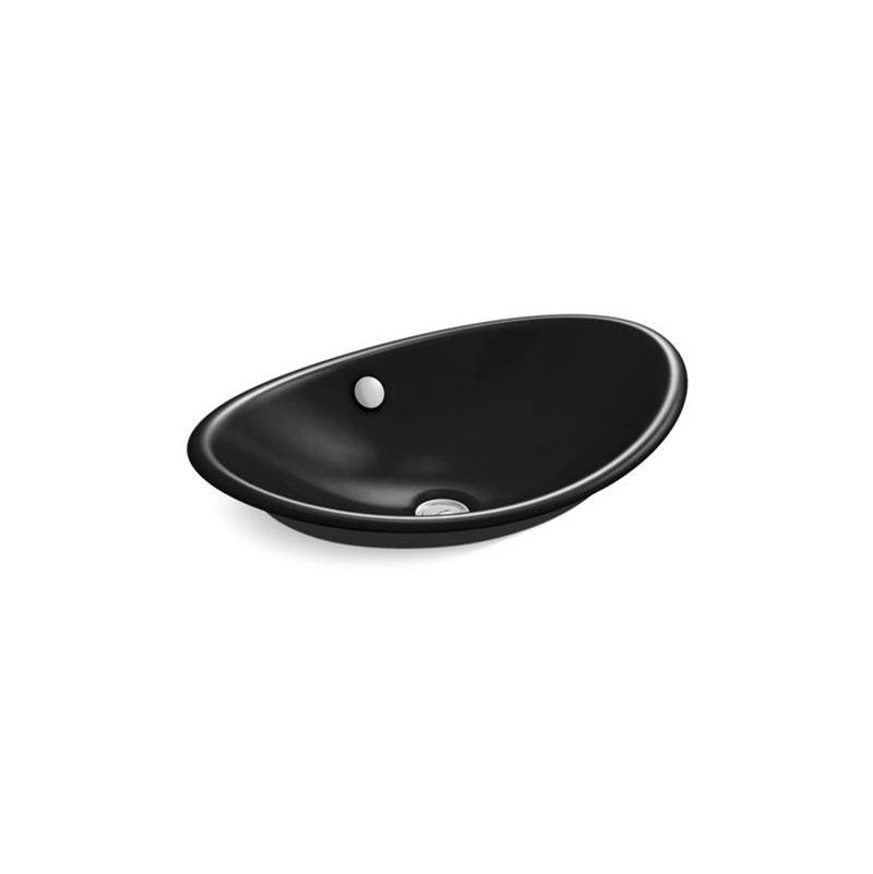 Iron Plains® Oval Vessel bathroom sink with Iron Black painted underside-shop