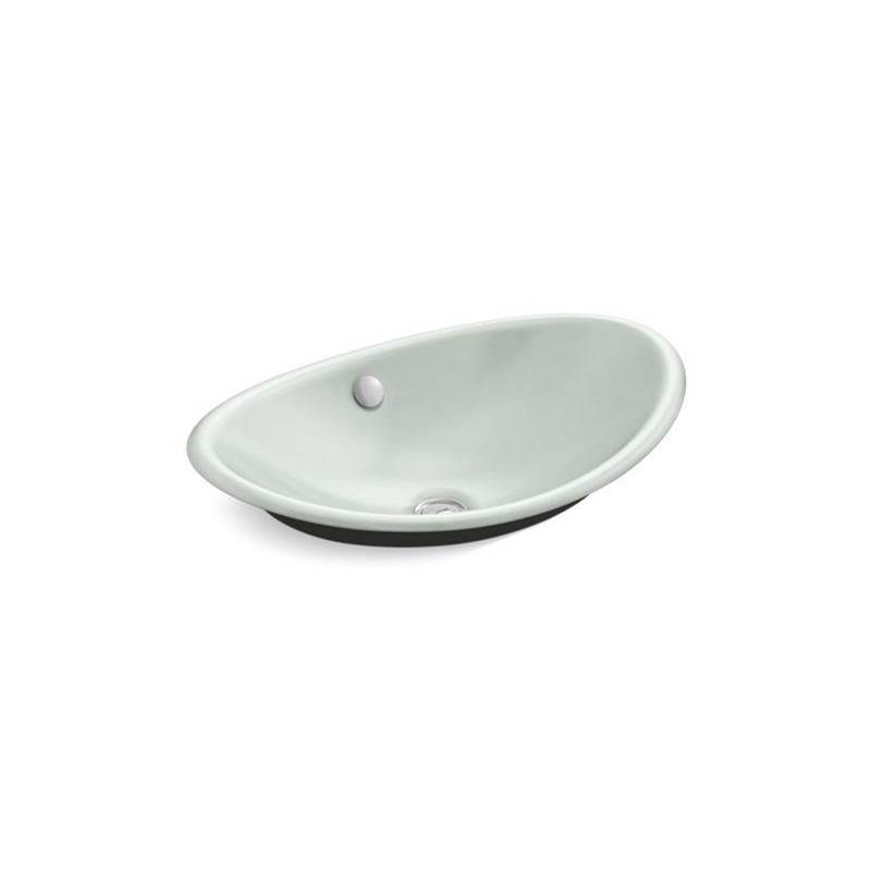 Iron Plains® Oval Vessel bathroom sink with Iron Black painted underside-shop