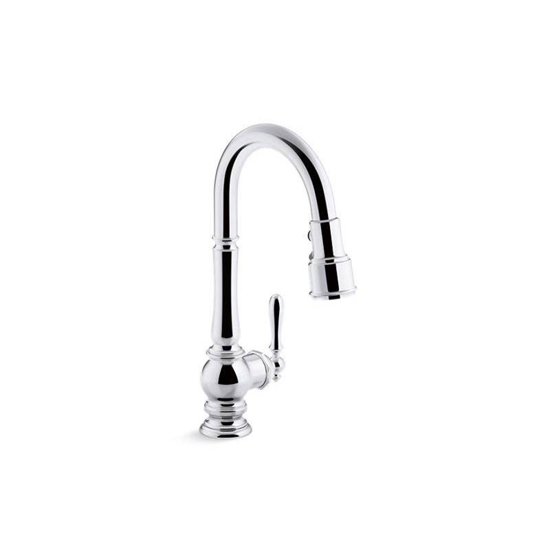 Artifacts® Pull-down kitchen sink faucet with three-function sprayhead-shop
