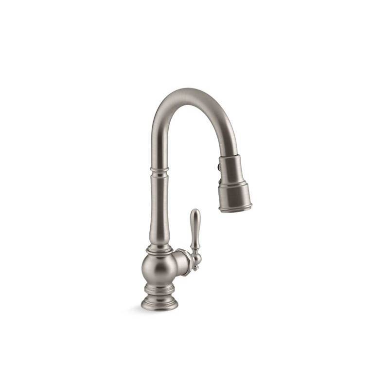 Artifacts® Pull-down kitchen sink faucet with three-function sprayhead-shop