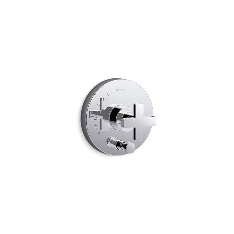 Composed® Rite-Temp® valve trim with push-button diverter and cross handle-shop