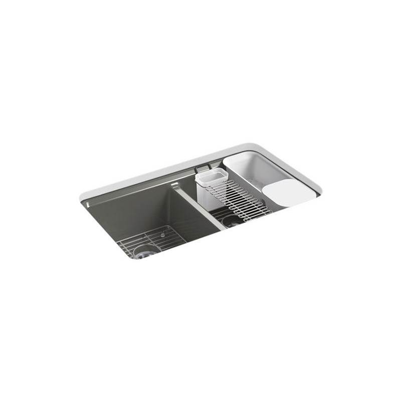 Riverby® 33'' undermount double-bowl workstation kitchen sink-related