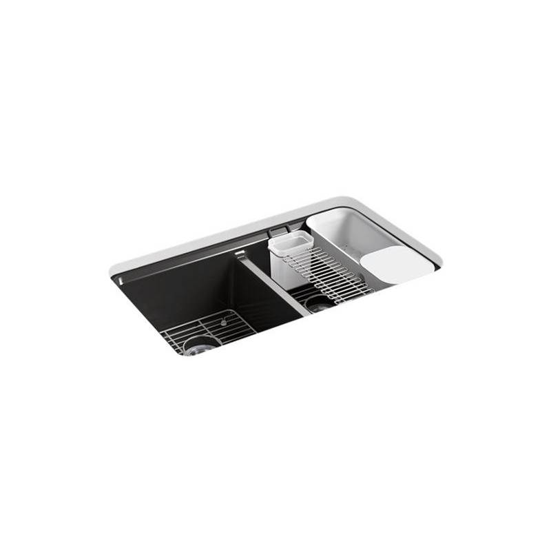 Riverby® 33'' undermount double-bowl workstation kitchen sink-related