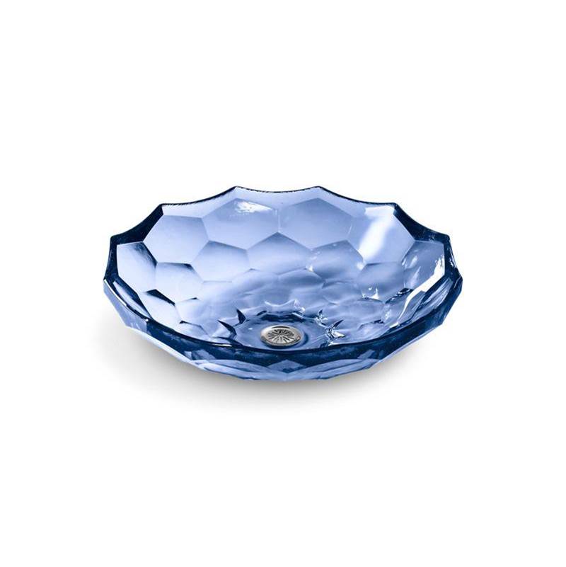 Briolette™ 17-1/2'' round vessel glass bathroom sink, no overflow-related