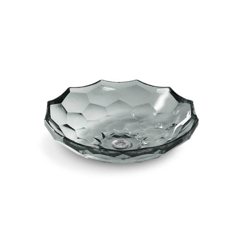 Briolette™ 17-1/2'' round vessel glass bathroom sink, no overflow-shop