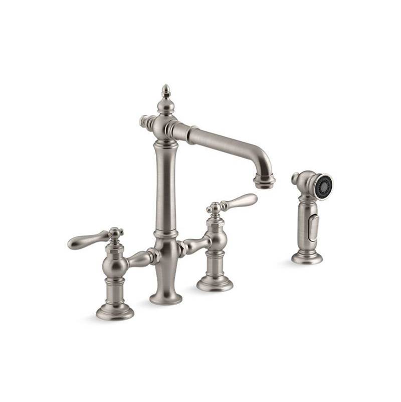 Artifacts® Two-hole bridge kitchen sink faucet with sidesprayer-related