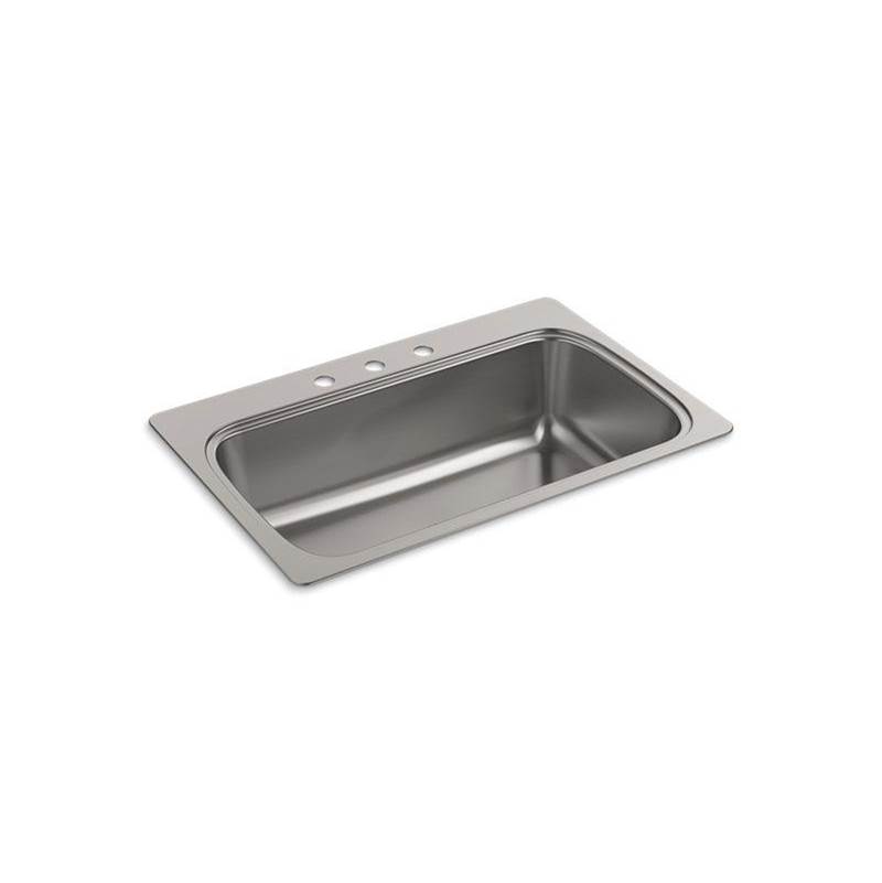 Verse™ 33'' x 22'' x 9-5/16'' top-mount single-bowl kitchen sink with 3 faucet ho-related