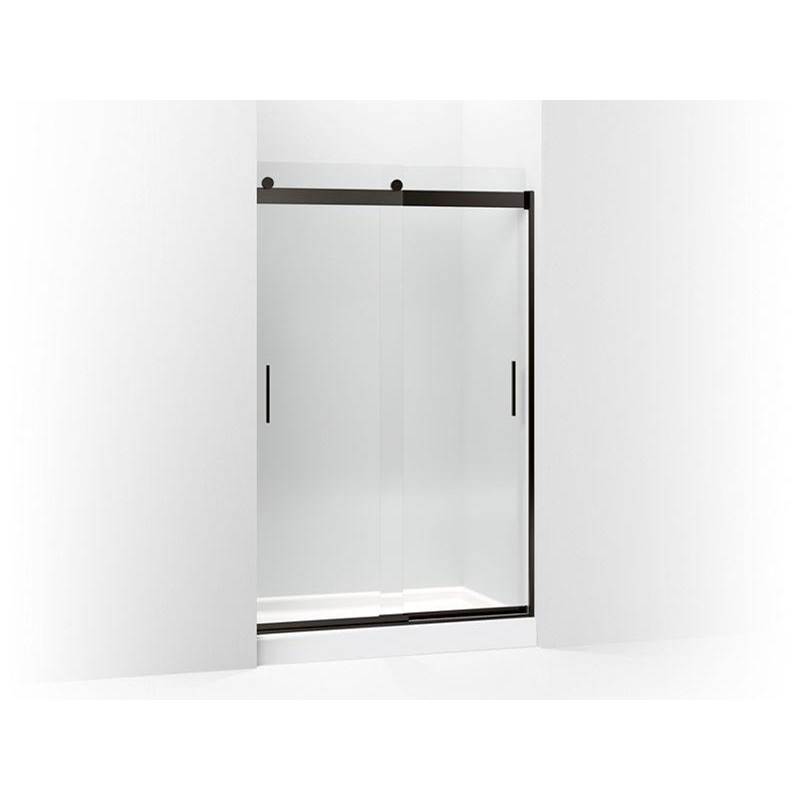Levity® Sliding shower door, 74'' H x 43-5/8 - 47-5/8'' W, with 1/4'' thick Cryst-related