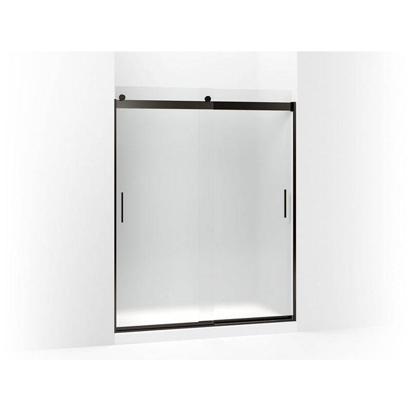 Levity® Sliding shower door, 74'' H x 56-5/8 - 59-5/8'' W, with 1/4'' thick Frost-shop
