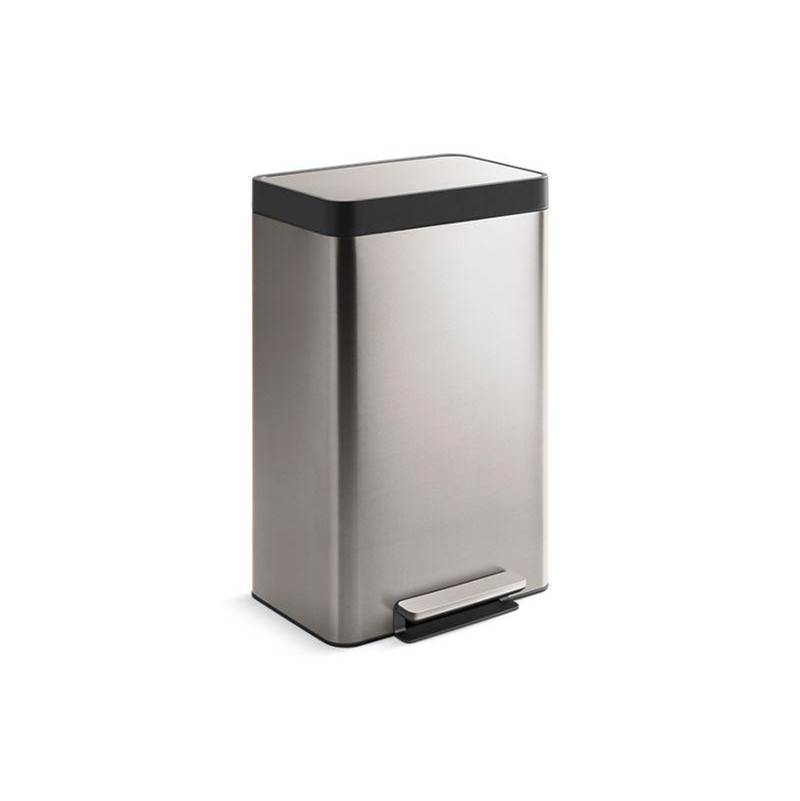 13-gallon stainless steel step trash can-shop