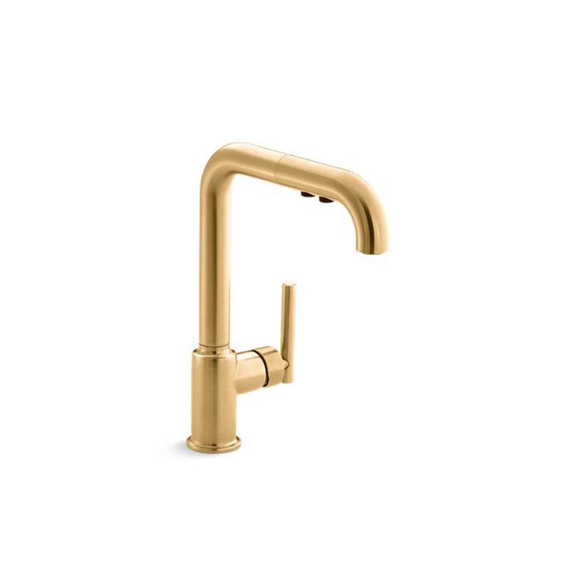 Purist® Pull-out kitchen sink faucet with three-function sprayhead-related