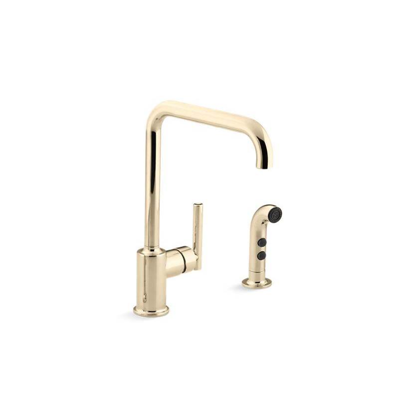 Purist® Single-handle kitchen sink faucet with sidesprayer-related