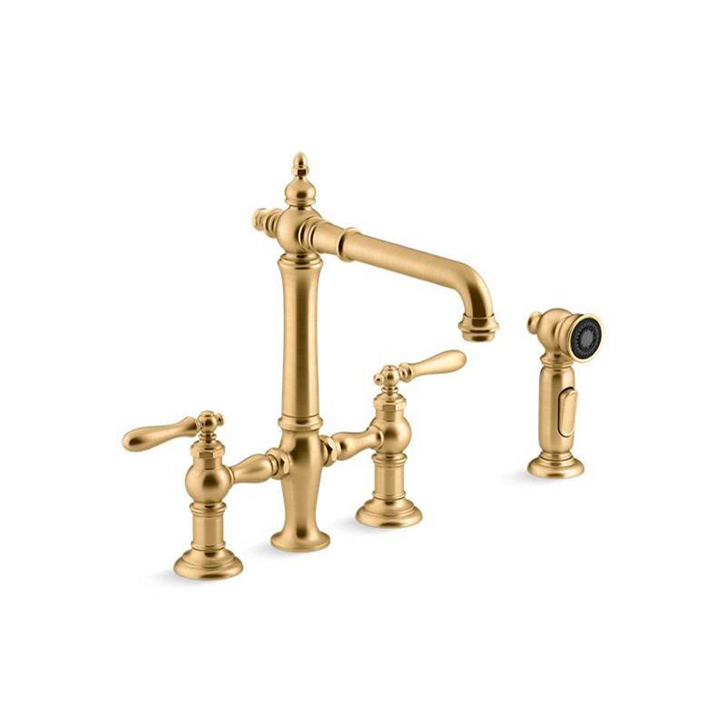 Artifacts® Two-hole bridge kitchen sink faucet with sidesprayer-related