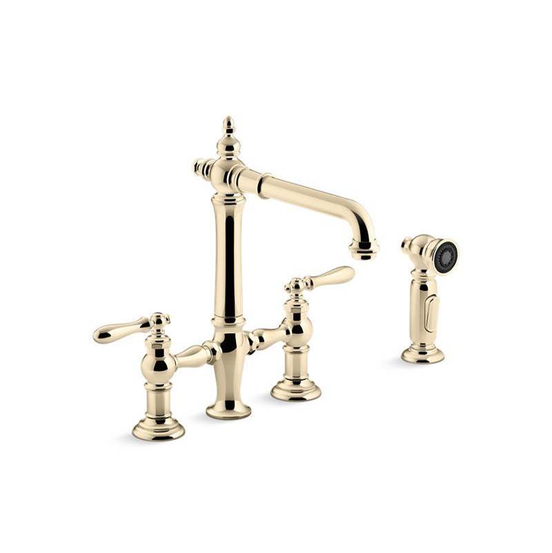 Artifacts® Two-hole bridge kitchen sink faucet with sidesprayer-related