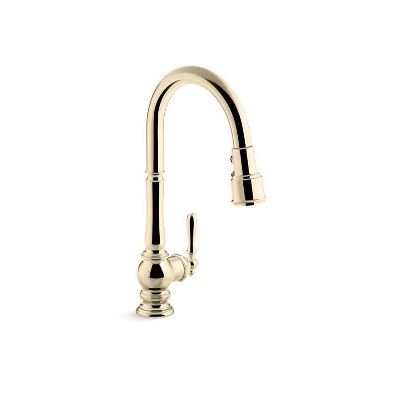 Artifacts® Pull-down kitchen sink faucet with three-function sprayhead-related