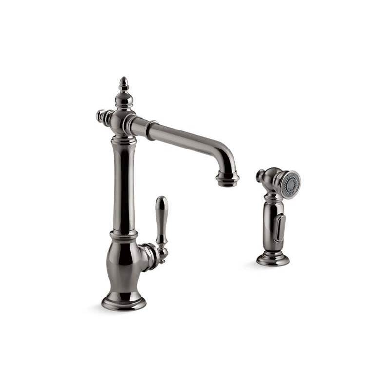 Artifacts® Single-handle kitchen sink faucet with sidesprayer-shop