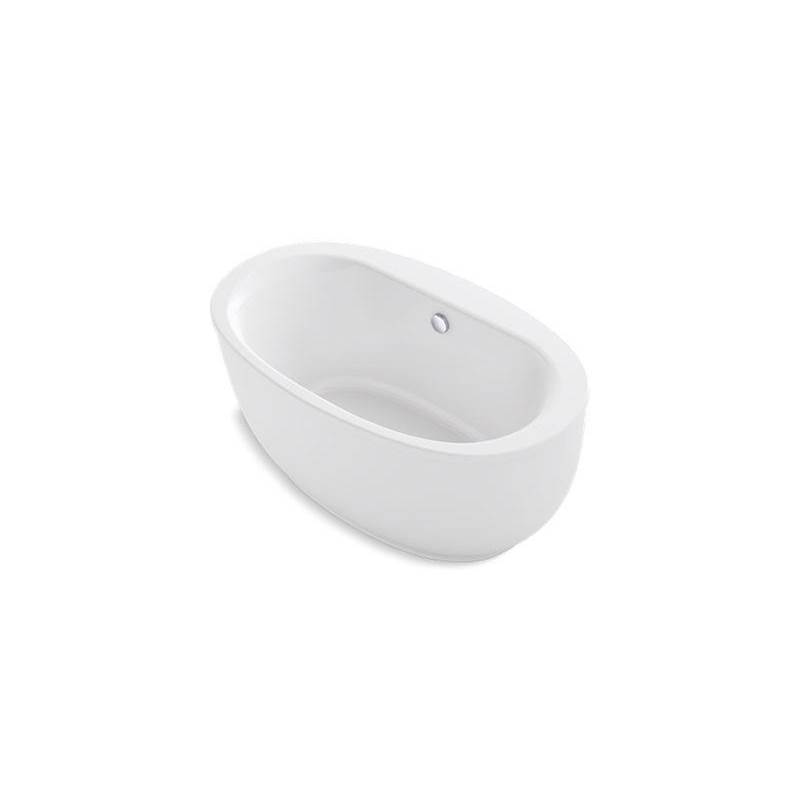 Sunstruck® 60'' x 34'' oval freestanding bath with fluted shroud and center drain-related