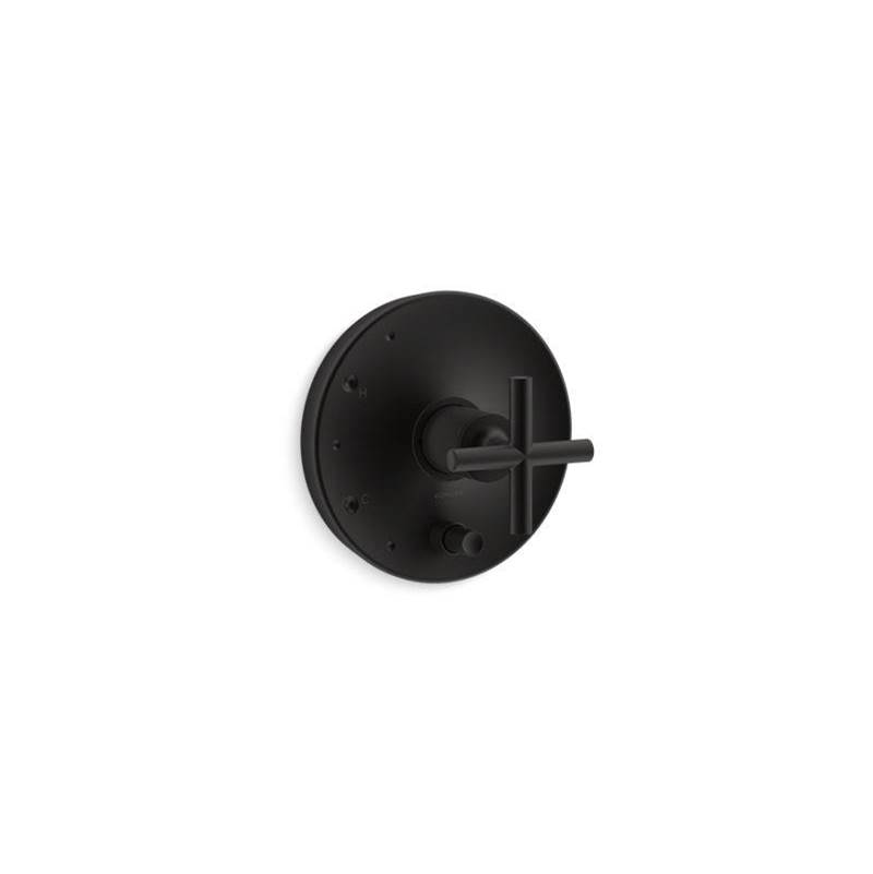 Purist® Rite-Temp® valve trim with push-button diverter and cross handle-related