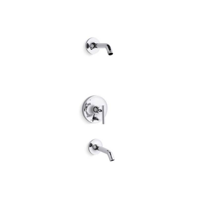 Purist® Rite-Temp® bath and shower trim set with push-button diverter and lever h-shop