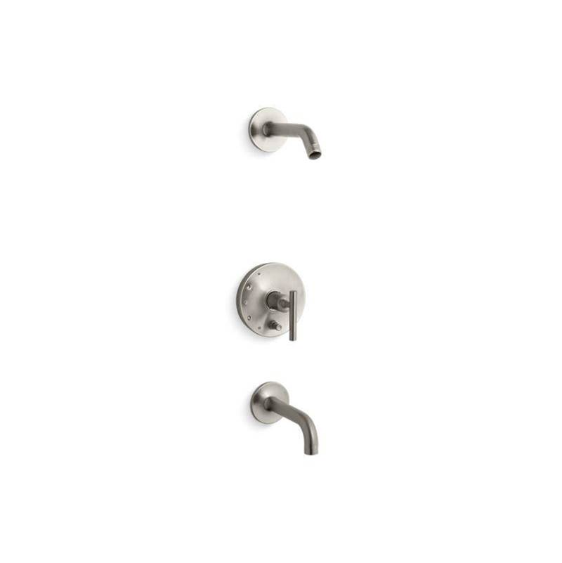 Purist® Rite-Temp® bath and shower trim set with push-button diverter and lever h-related