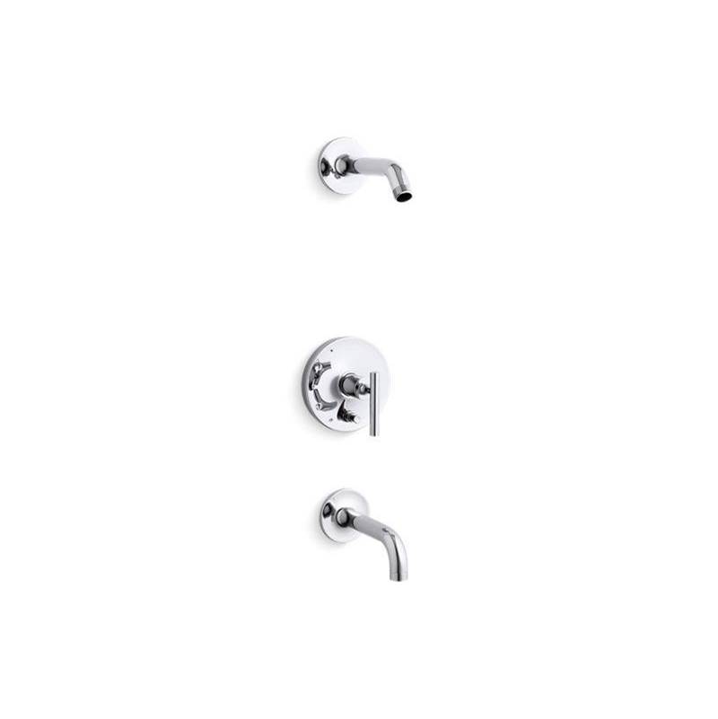 Purist® Rite-Temp® bath and shower trim set with push-button diverter and lever h-related
