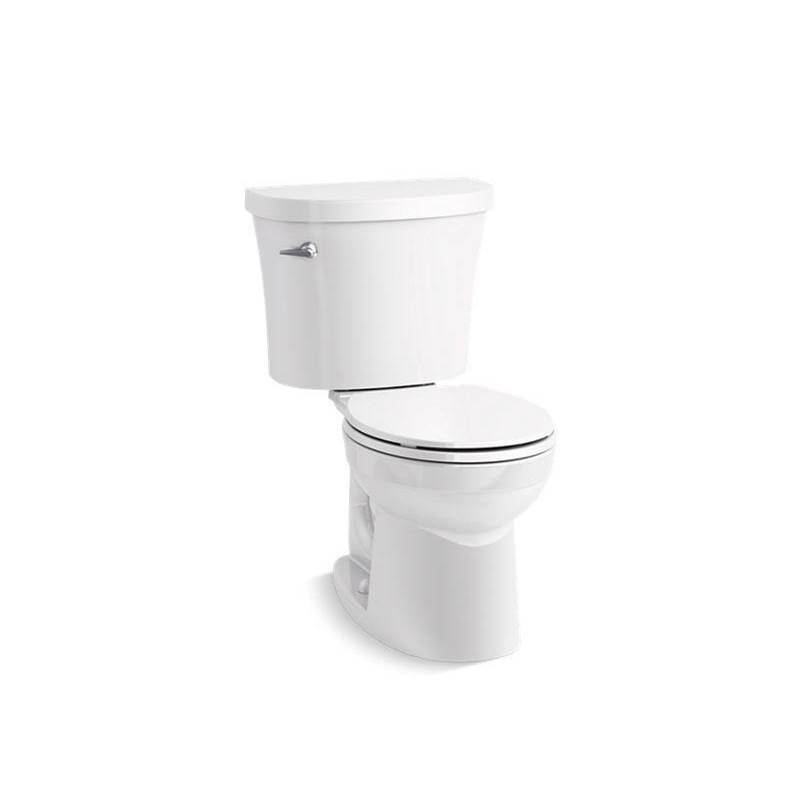 Kingston™ Two-piece round-front 1.28 gpf toilet with tank cover locks-shop