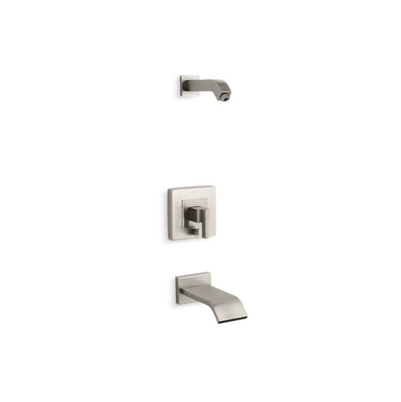 Loure® Rite-Temp® bath and shower trim set with push-button diverter, less shower-related