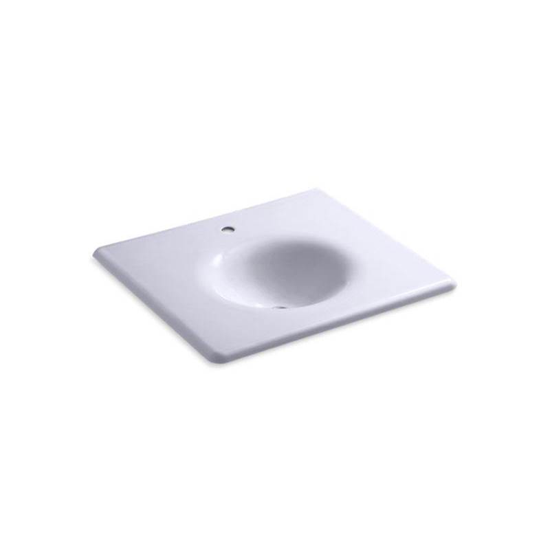 Iron/Impressions® 25'' Enameled cast iron vanity top with integrated round sink-related