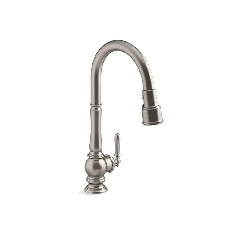 Artifacts® Touchless pull-down kitchen sink faucet with three-function sprayhead-related