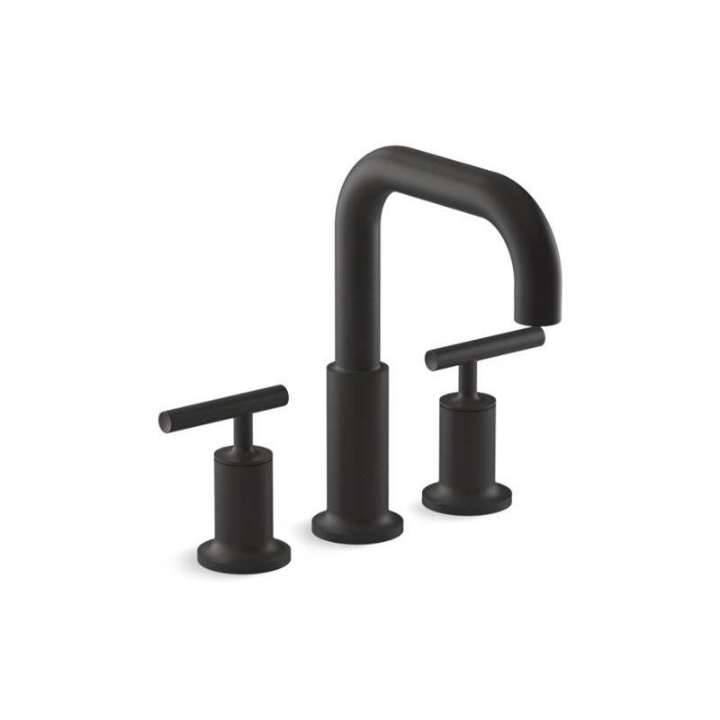 Purist® Deck-mount bath faucet trim for high-flow valve with lever handles, valve-related